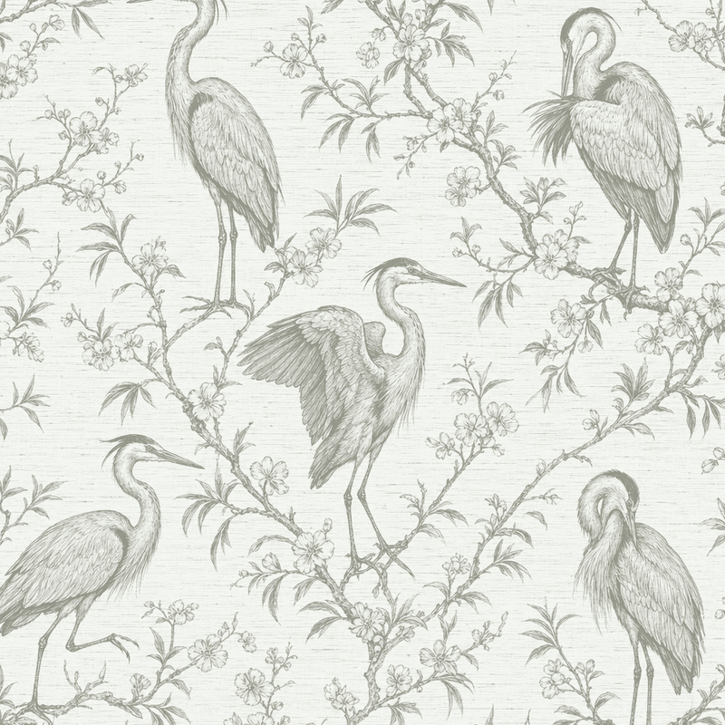 Heron & Sprig in Chantilly Lace